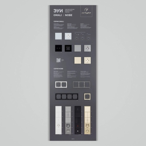Стенд Электроустановки NOBE-OMALI-E2-1760x600mm (DB 3мм, пленка) (Arlight, -)