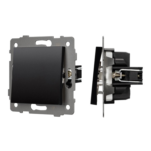 Механизм выключателя одноклавишный самовозвратный SWT-MKR1-PL-BK-V (250V, 10A) (Arlight, -)