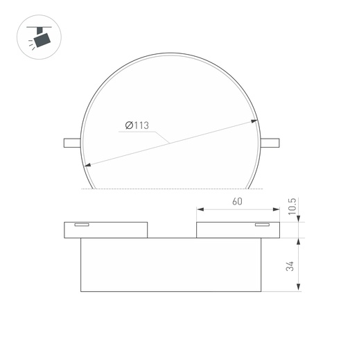 Светильник MAG-MICROCOSM-RONDO-R113-12W Warm3000 (BK, 100 deg, 24V) (Arlight, IP20 Металл, 3 года)