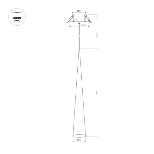 Светильник SP-STIRIA-L400-R57-5W Warm3000 (BK, 36 deg, 230V) (Arlight, IP20 Металл, 3 года)