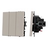 Механизм выключателя трехклавишный непроходной SWT-NOBE-MK03-SFPL-CA (230V, 10A) (Arlight, Кашемир)