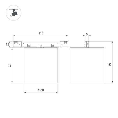 Светильник MAG-MICROCOSM-POINT-R68-7W Warm3000 (GD, 36 deg, 24V) (Arlight, IP20 Металл, 5 лет)