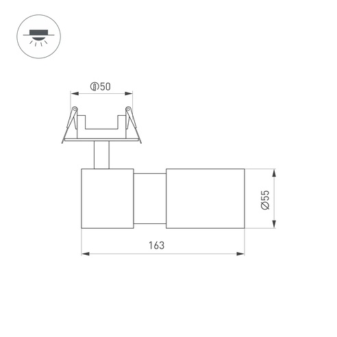 Светильник LGD-ARTEMIS-BUILT-FLAP-R55-12W Warm3000 (WH, 8-80 deg, 230V) (Arlight, IP20 Металл, 5 лет)