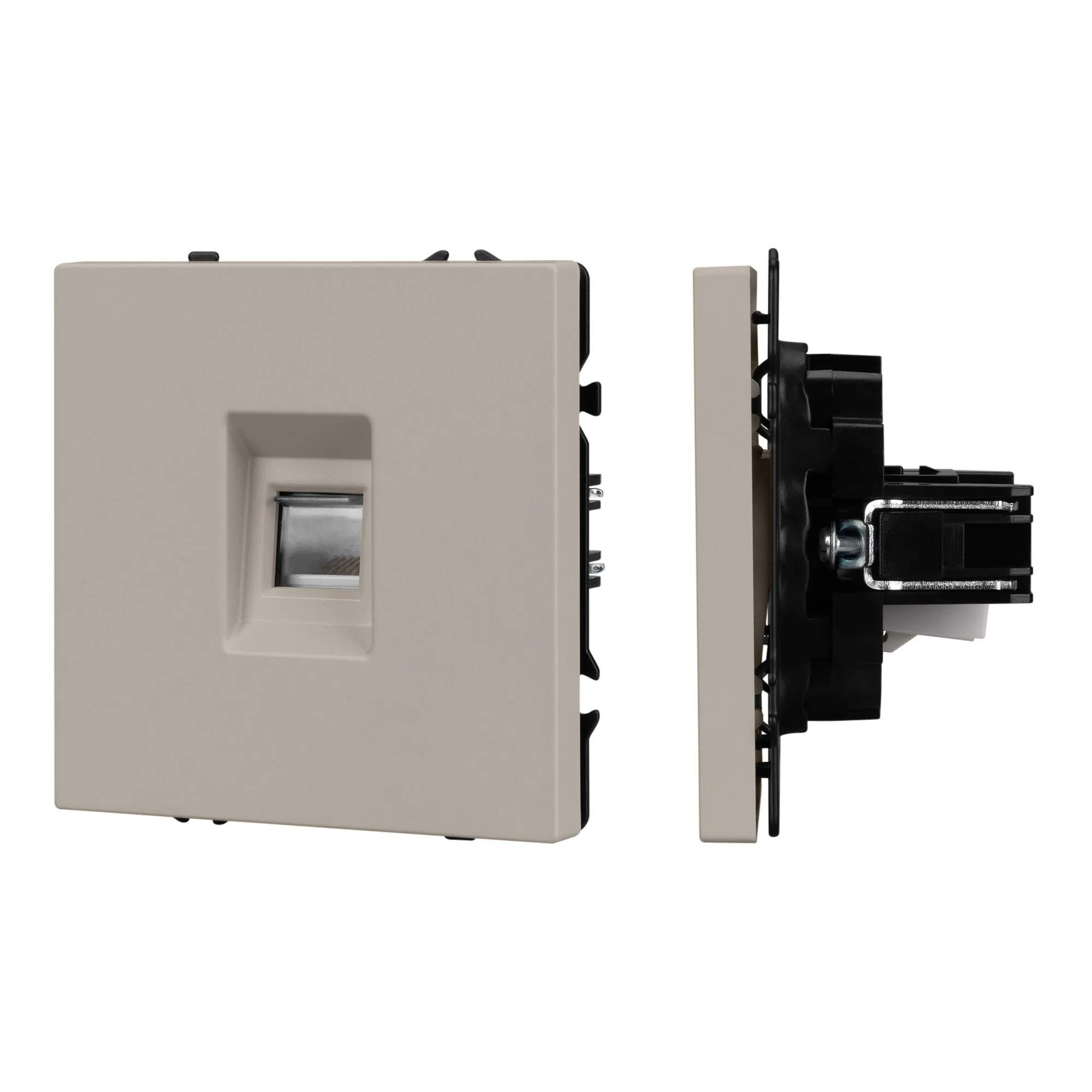 Механизм телефонной розетки SCT-NOBE-MTL1-SFPL-CA (RJ-11, 4C) (Arlight, Кашемир)