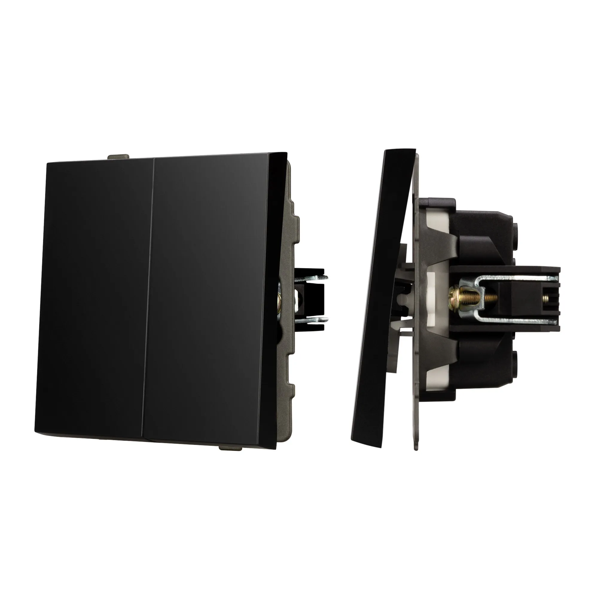 Механизм выключателя двухклавишный проходной SWT-TENDO-MKP2-PL-BK (230V, 10A) (Arlight, -) - изображение товара