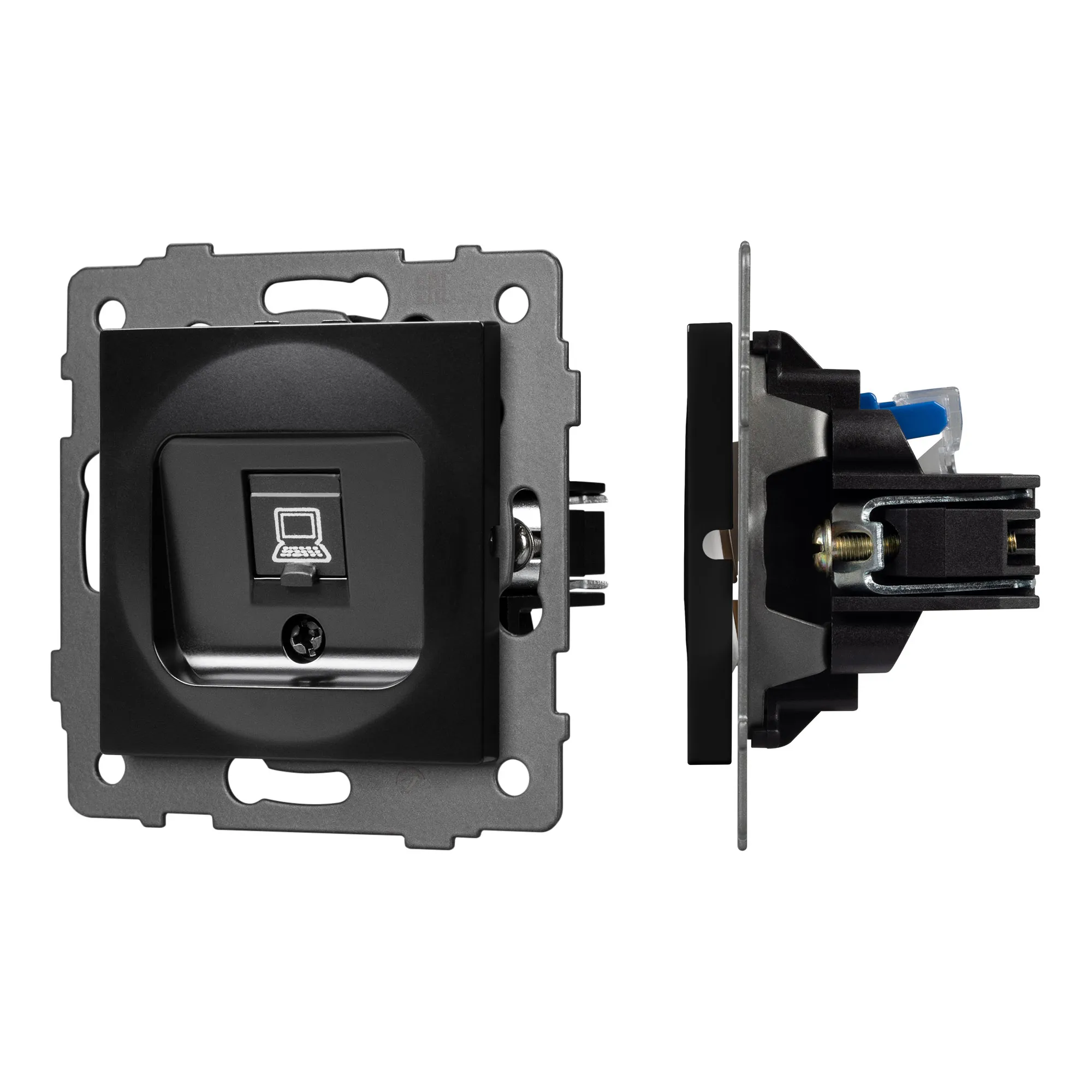 Механизм компьютерной розетки SCT-MPC1-PL-BK-V (RJ-45, CAT6) (Arlight, -) - изображение товара