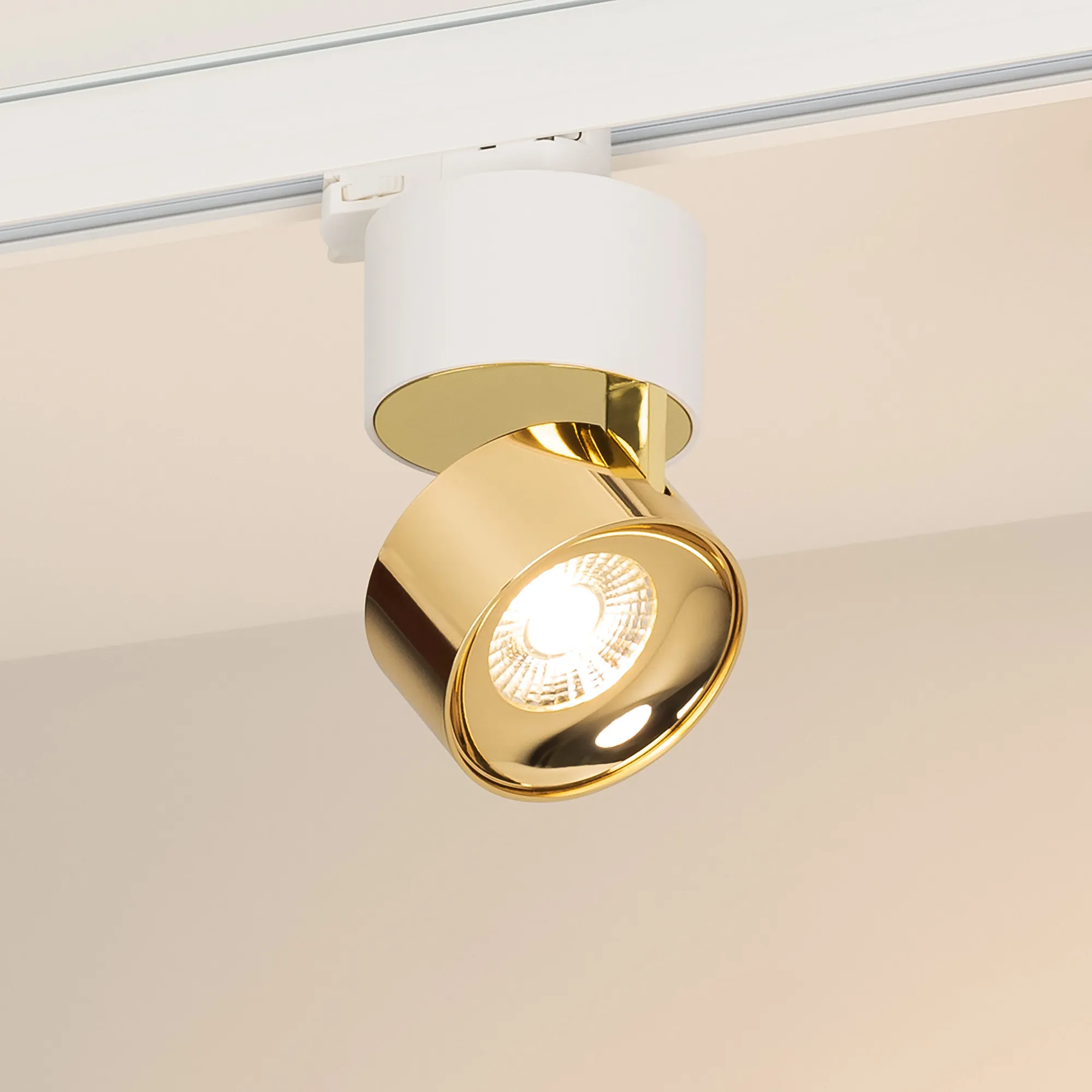 Светильник SP-PLURIO-TRACK-4TR-R77-9W Warm3000 (WH-BRS, 36 deg, 230V) (Arlight, IP20 Металл, 3 года)