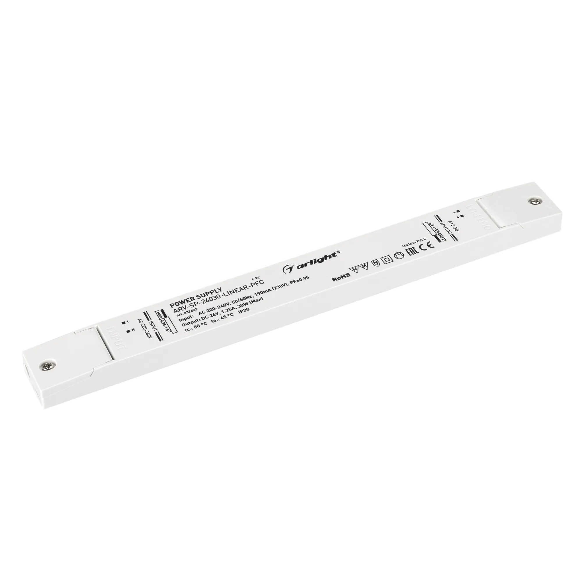 Блок питания ARV-SP-24030-LINEAR-PFC (24V, 1.25A, 30W) (Arlight, IP20 Пластик, 5 лет) - изображение товара